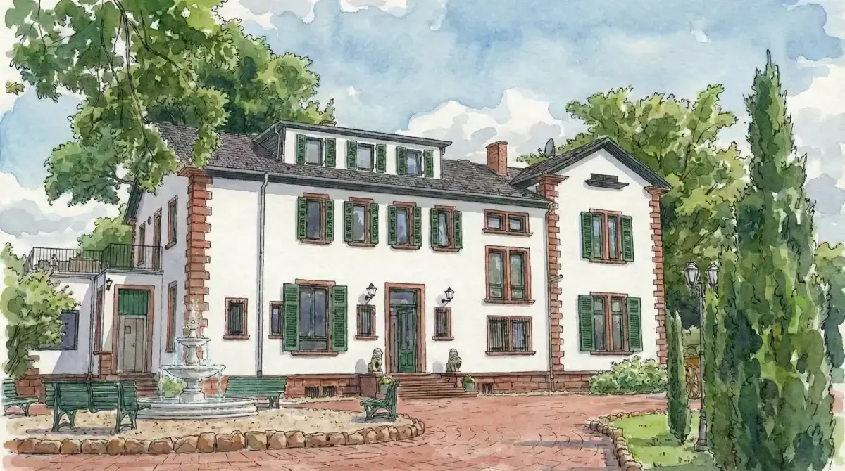 Villa Renting Luftaufnahme Eisenberg Pfalz historisches Anwesen
